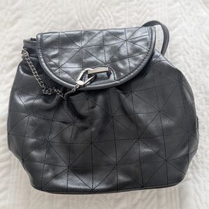 Zara Elegant Black Quilted Women's Backpack